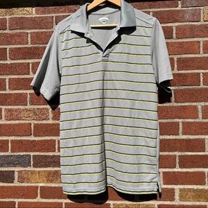 CALLAWAY Men's Short Sleeve Polo Golf Shirt Grey Striped Size M Medium